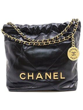 Chanel 22 Mini Calfskin BK GD Shoulder Bag
